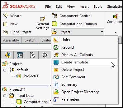 , SOLIDWORKS Flow Simulation Project Templates