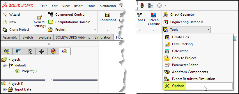 , SOLIDWORKS Flow Simulation Project Templates