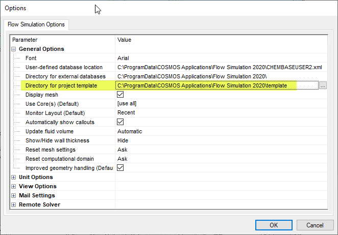 , SOLIDWORKS Flow Simulation Project Templates