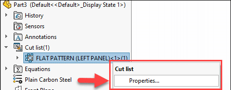 , SOLIDWORKS: Sheet Metal Flat Pattern Info in a Bill of Material