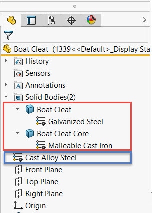 , SOLIDWORKS 2021 What’s New – Transferring Materials for Inserted Parts