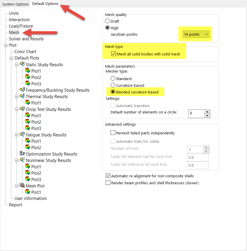 , SOLIDWORKS 2021 What’s New – Meshing Enhancements