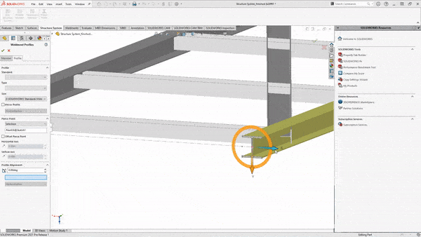 , SOLIDWORKS 2021 What’s New &#8211; Graphical Manipulator in Structure Systems