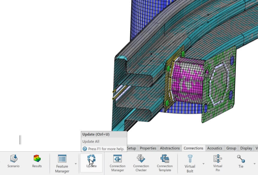 One-click mesh update for CAD changes