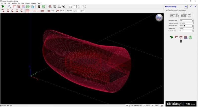 Slice Thumbdrive STL using Insight