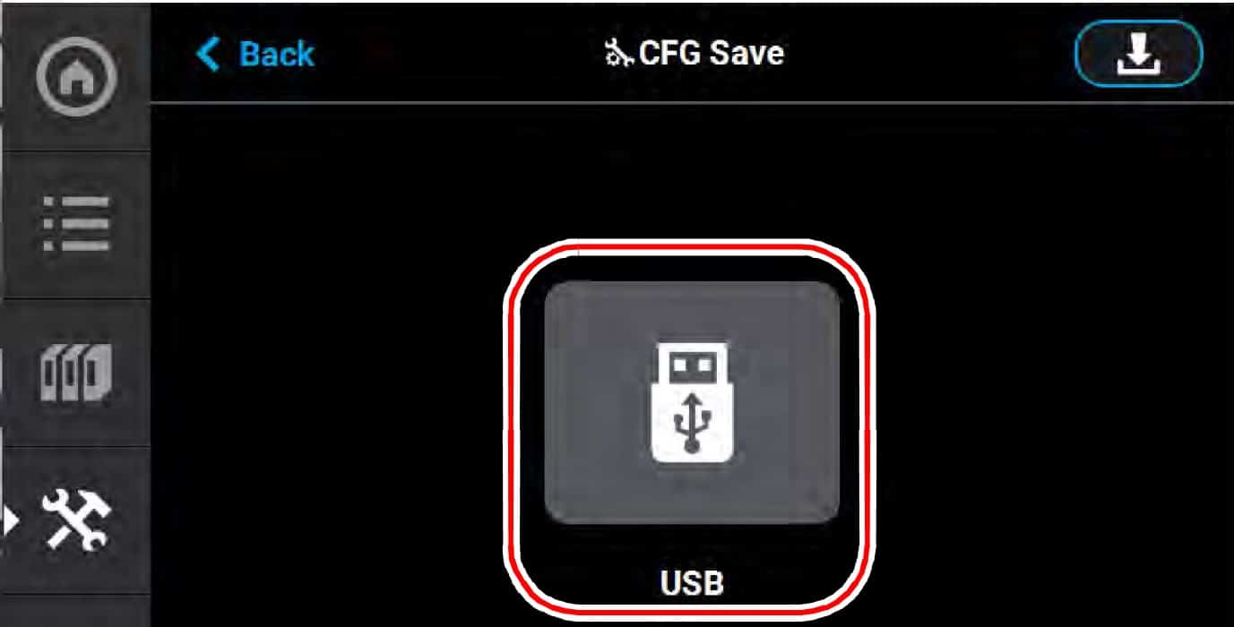 , How to retrieve a Configuration File on an F Series Printer using a USB.
