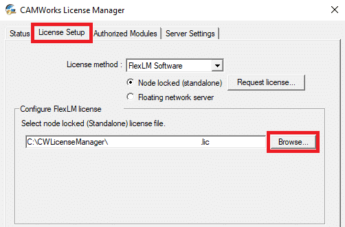 , CAMWorks Licensing Setup – Standalone and Network Licensing