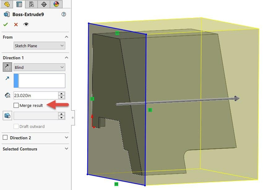 , SOLIDWORKS – Creating Internal Volume – Combine (Subtract)