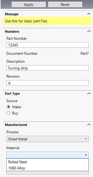 , SOLIDWORKS Property Tab Builder &#8211; Advanced