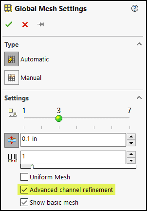 , Flow Simulation Meshing: Global Automatic Settings