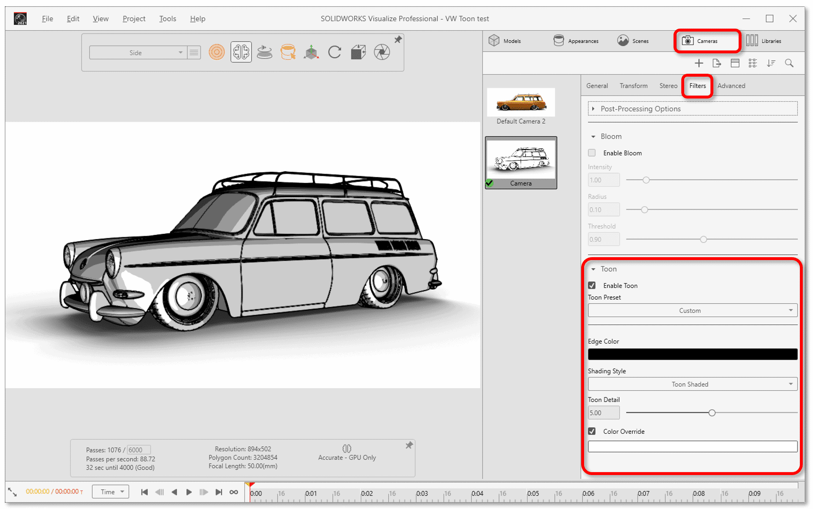 , Toon Shading in Visualize 2021 Professional