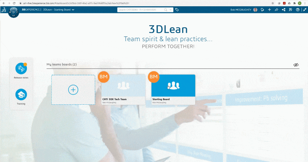 , 3DLEAN on the 3DEXPERIENCE Platform: Live White Board Meetings for your Team.