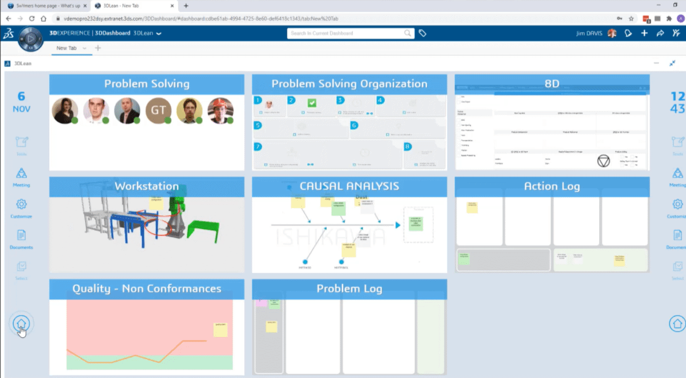 , 3DLEAN on the 3DEXPERIENCE Platform: Live White Board Meetings for your Team.