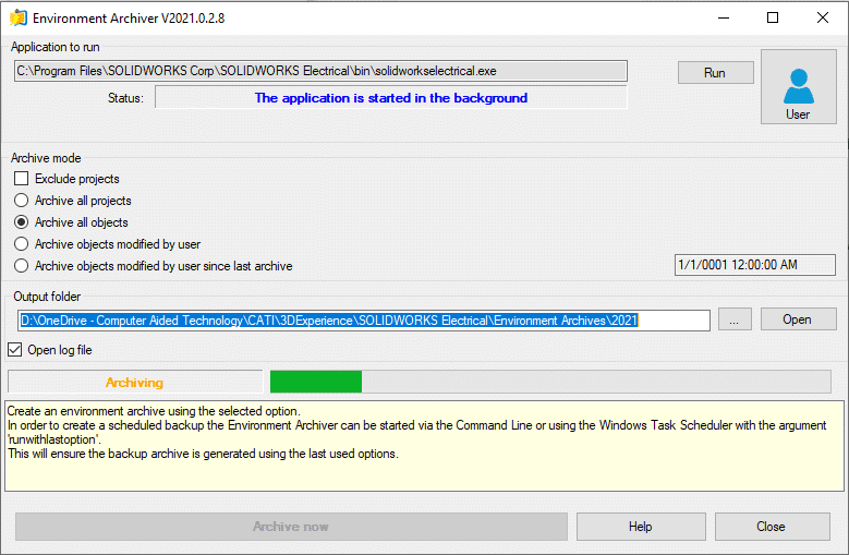 , Backing up SOLIDWORKS Electrical Automatically with Windows Task Scheduler