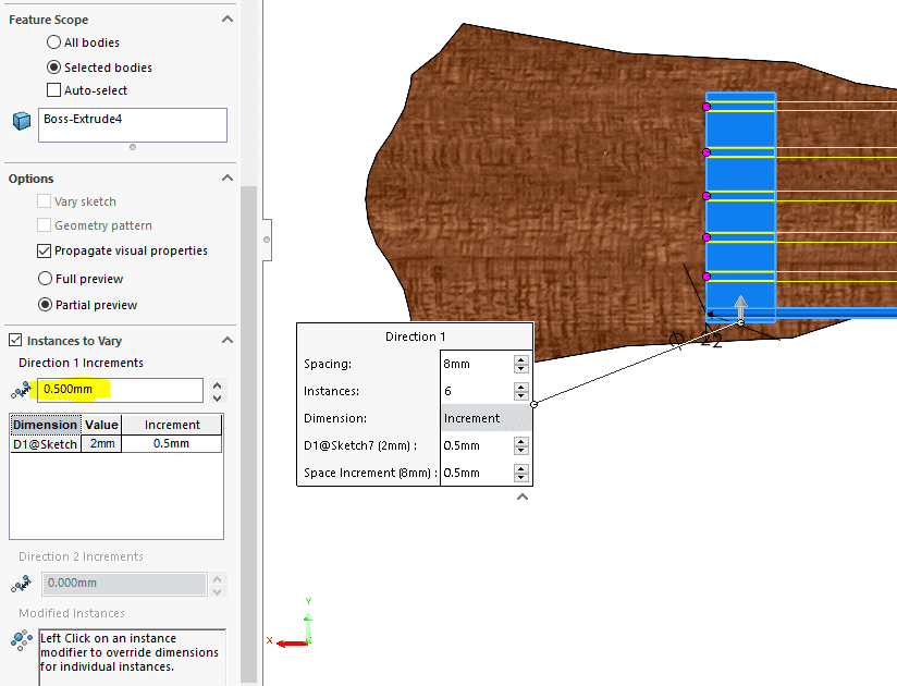 , SOLIDWORKS – Vary Pattern Instances