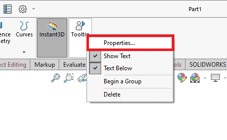 , Creating and Adding a Macro Button in SOLIDWORKS