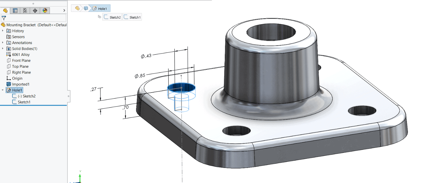 , SOLIDWORKS &#8211; Basic Editing of Imported Parts