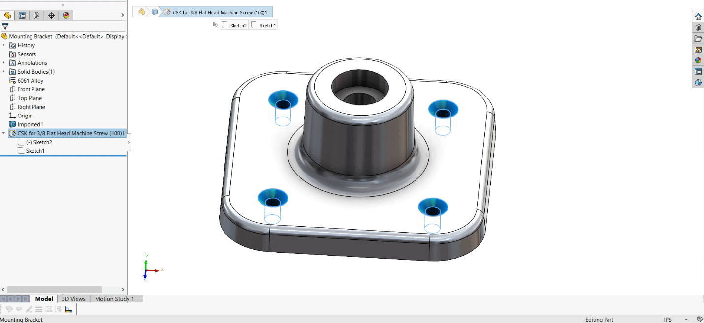 , SOLIDWORKS &#8211; Basic Editing of Imported Parts