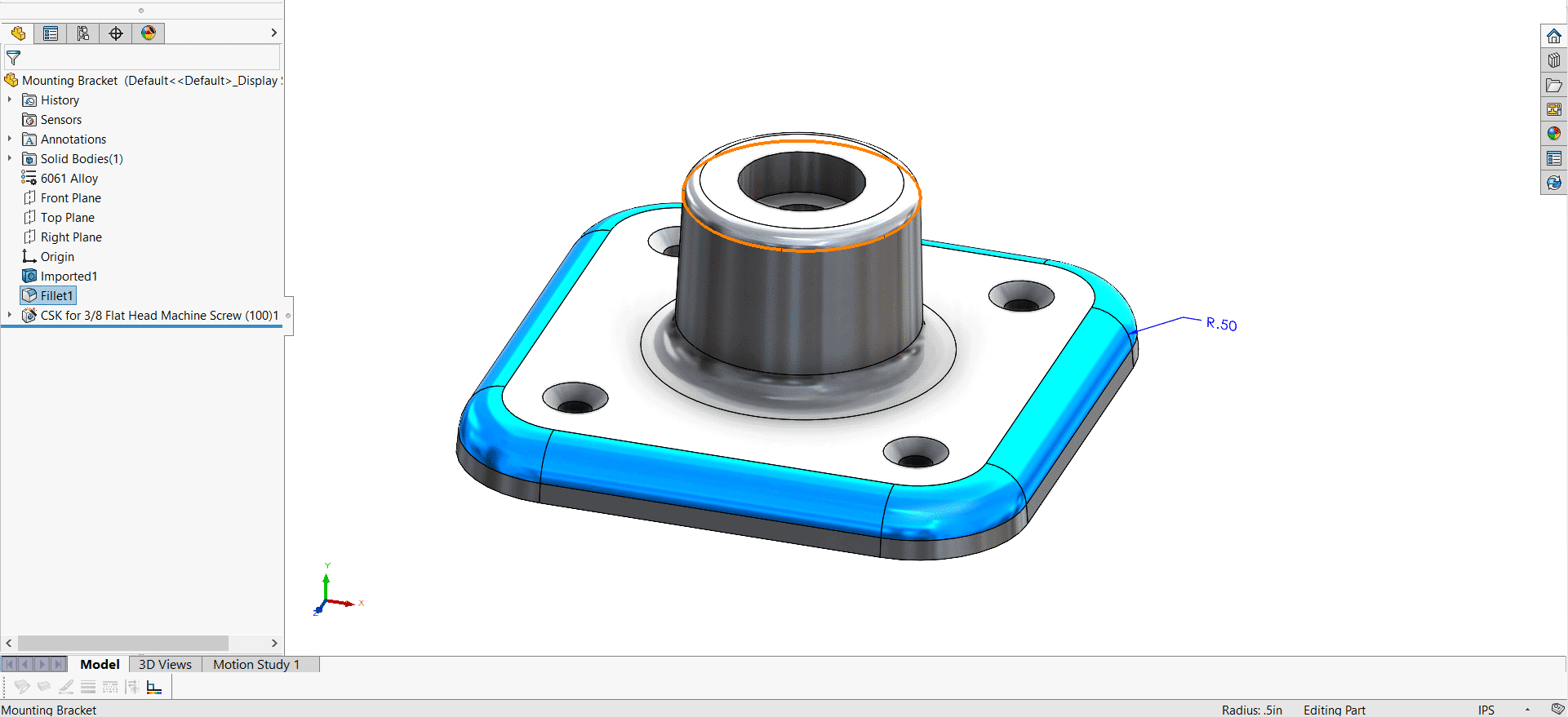 , SOLIDWORKS &#8211; Basic Editing of Imported Parts