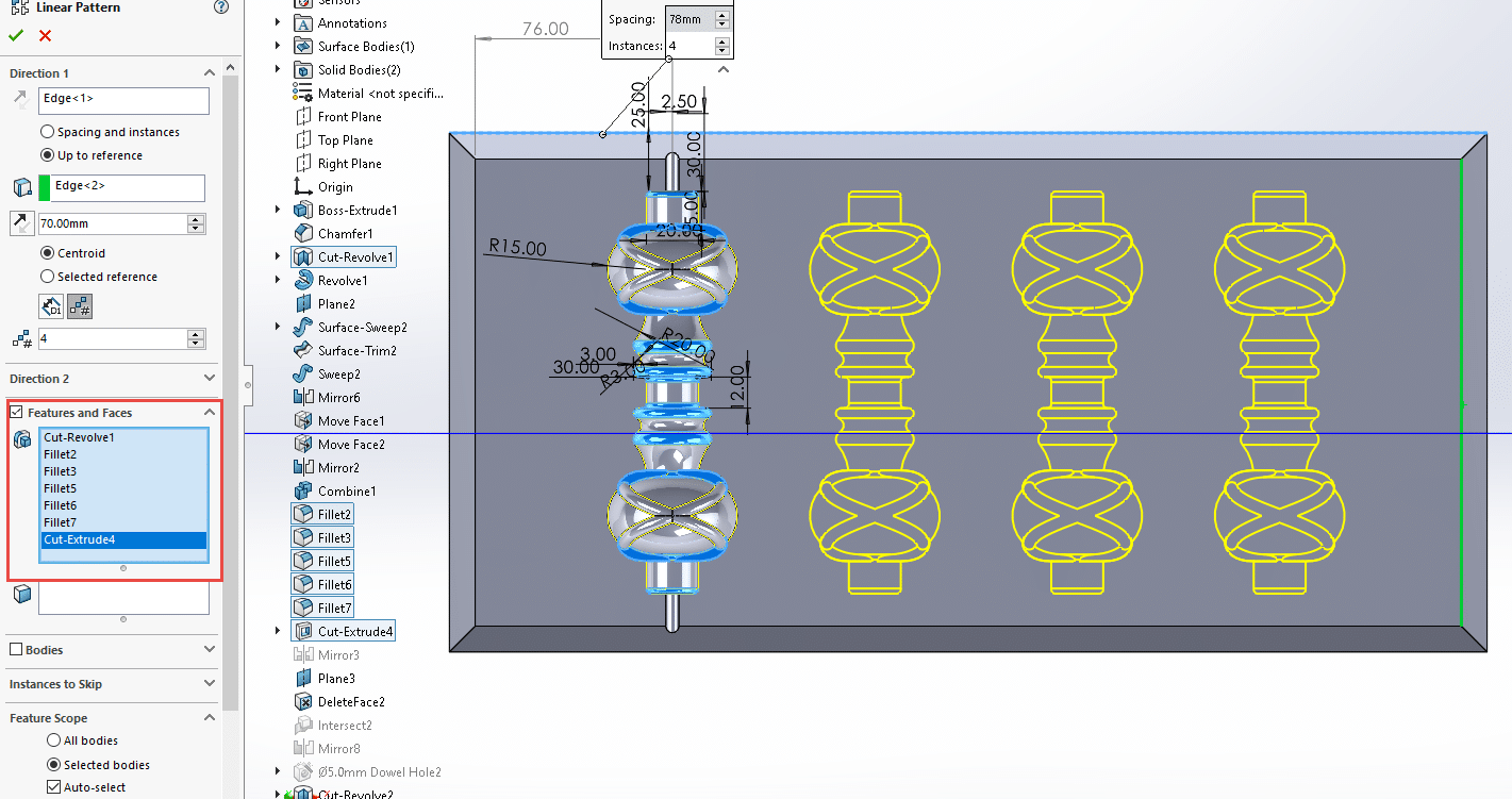 , Making Linear Patterns Work in SOLIDWORKS