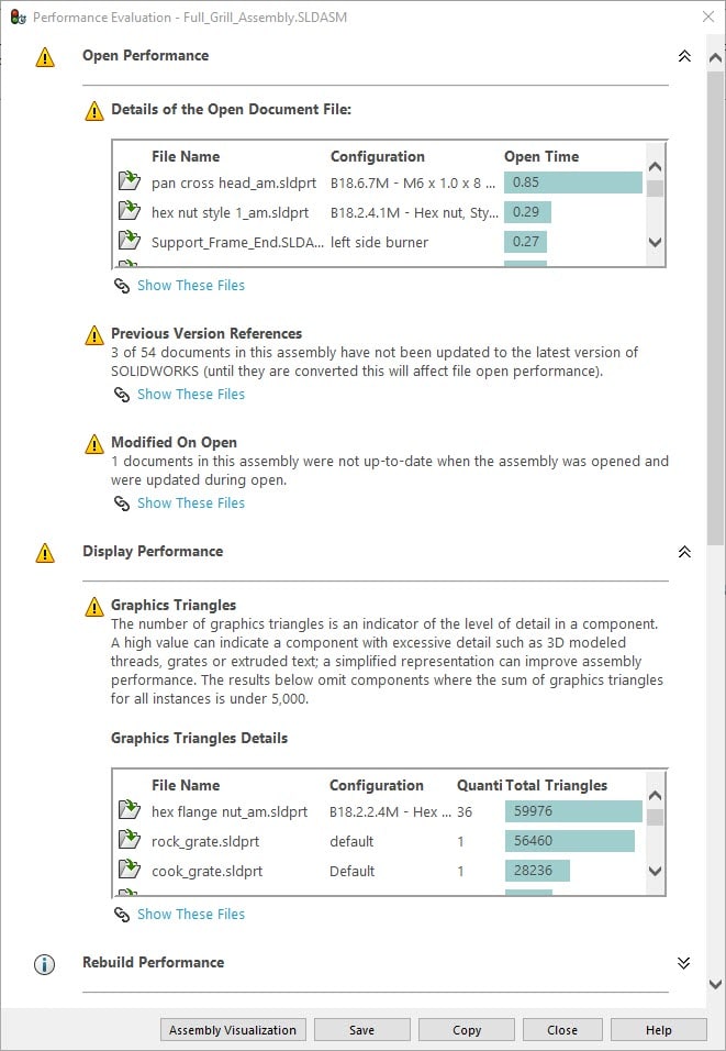 , Performance Evaluation with SOLIDWORKS Assembly