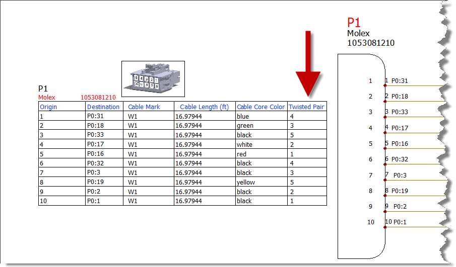 , Documenting Twisted Pairs Within a Cable on SOLIDWORKS Electrical