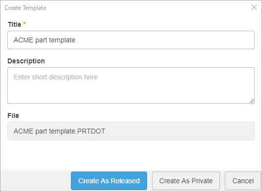 , Saving Templates to the 3DEXPERIENCE Platform