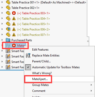 Mate folders MateXpert option