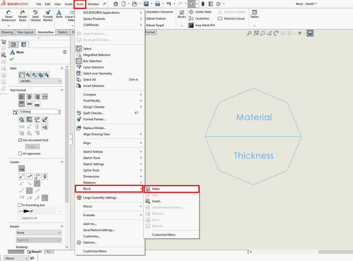 , SOLIDWORKS Smart Drawing Blocks – Using Attributes as Editable Text Fields