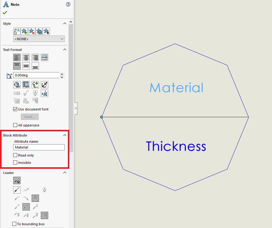 , SOLIDWORKS Smart Drawing Blocks – Using Attributes as Editable Text Fields