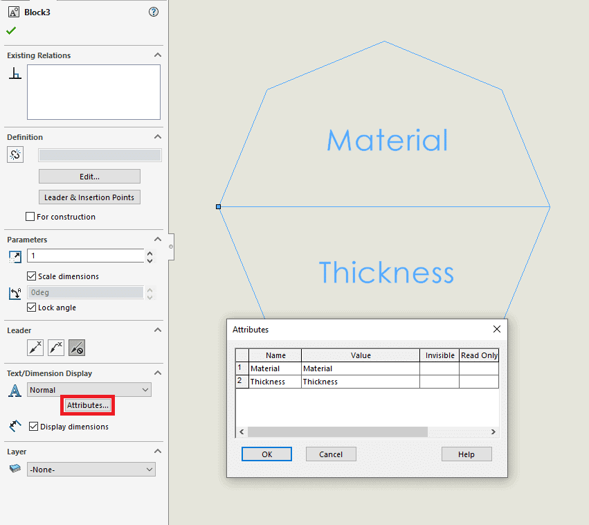 , SOLIDWORKS Smart Drawing Blocks – Using Attributes as Editable Text Fields
