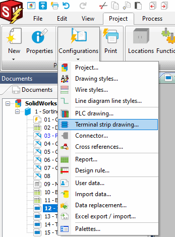 , SOLIDWORKS Electrical: How to Flip the Horizontal Terminal Strip Drawing