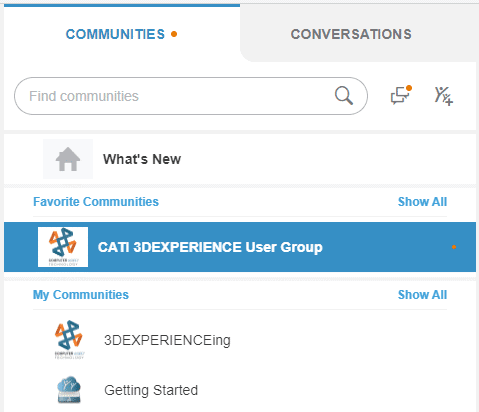 Create different communities in 3DSwym to keep up with other users.