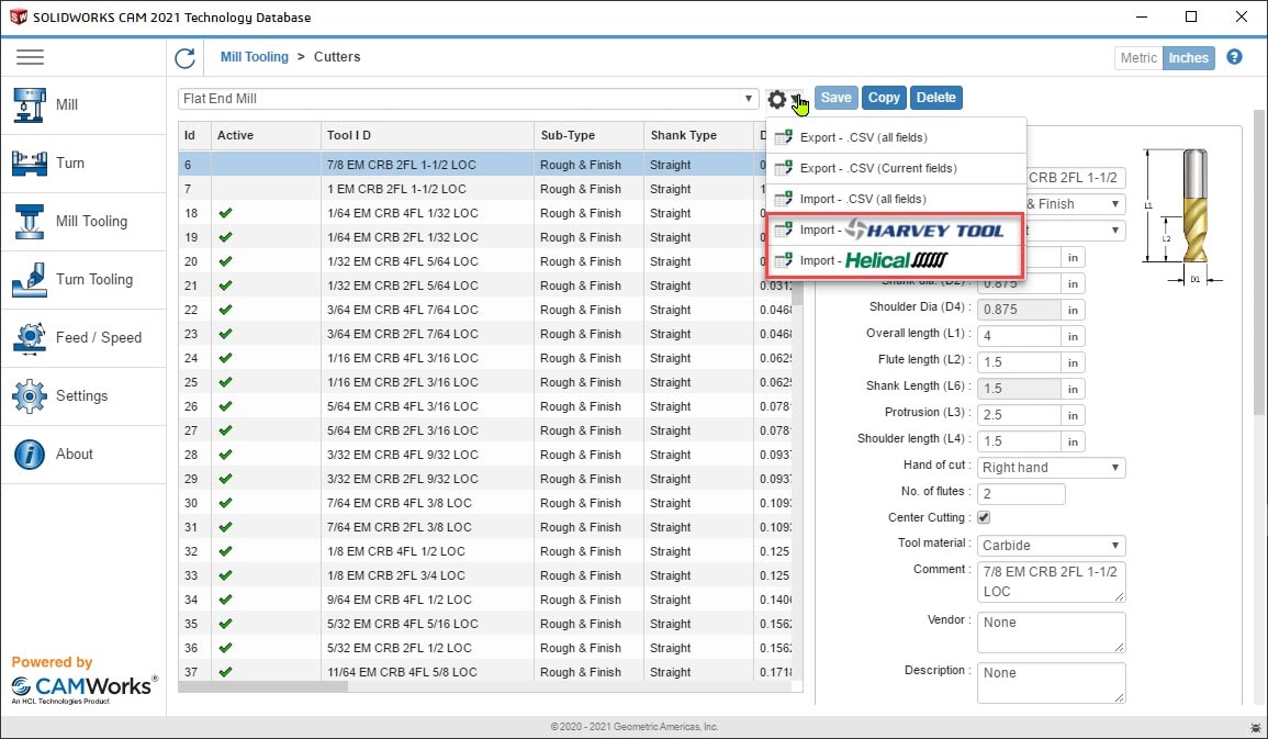 , Import and Export Tool Data In SOLIDWORKS CAM and CAMWorks