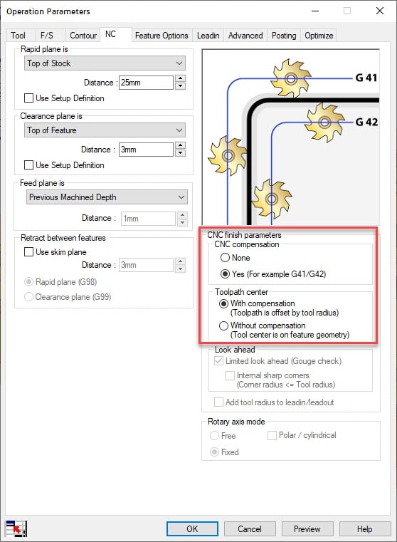 solidworks cam nc tab