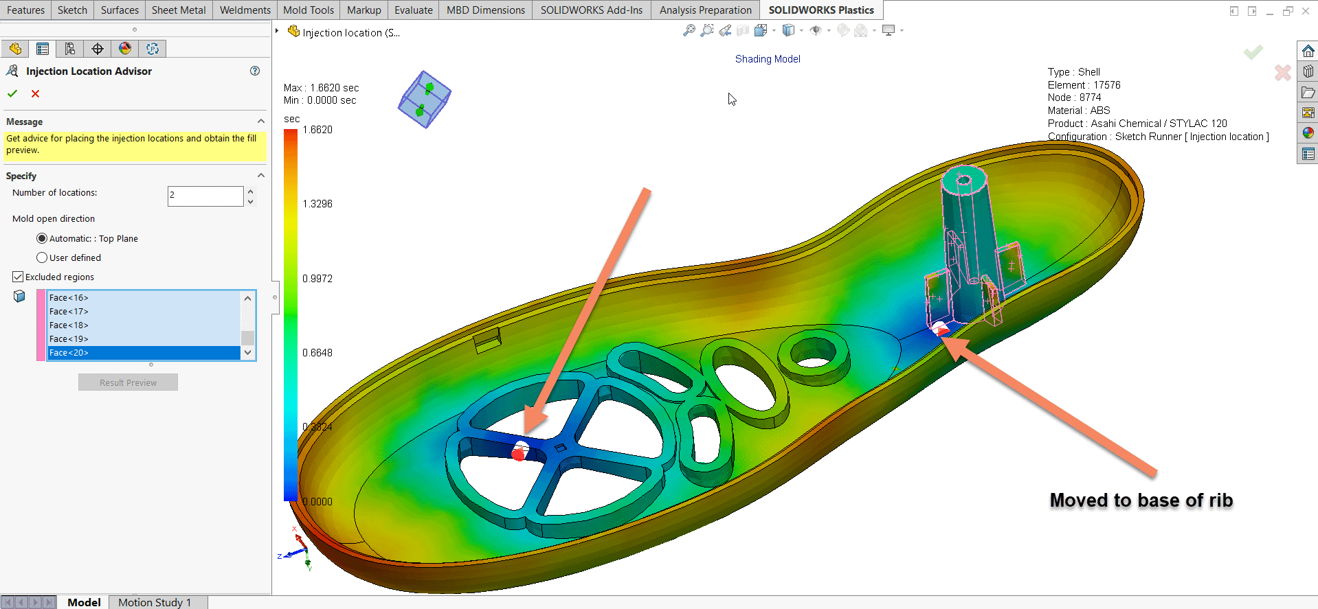 Injection Location Advisor moved to base of rib