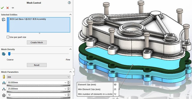 Linear Static analysis assembly using SOLIDWORKS Simulation