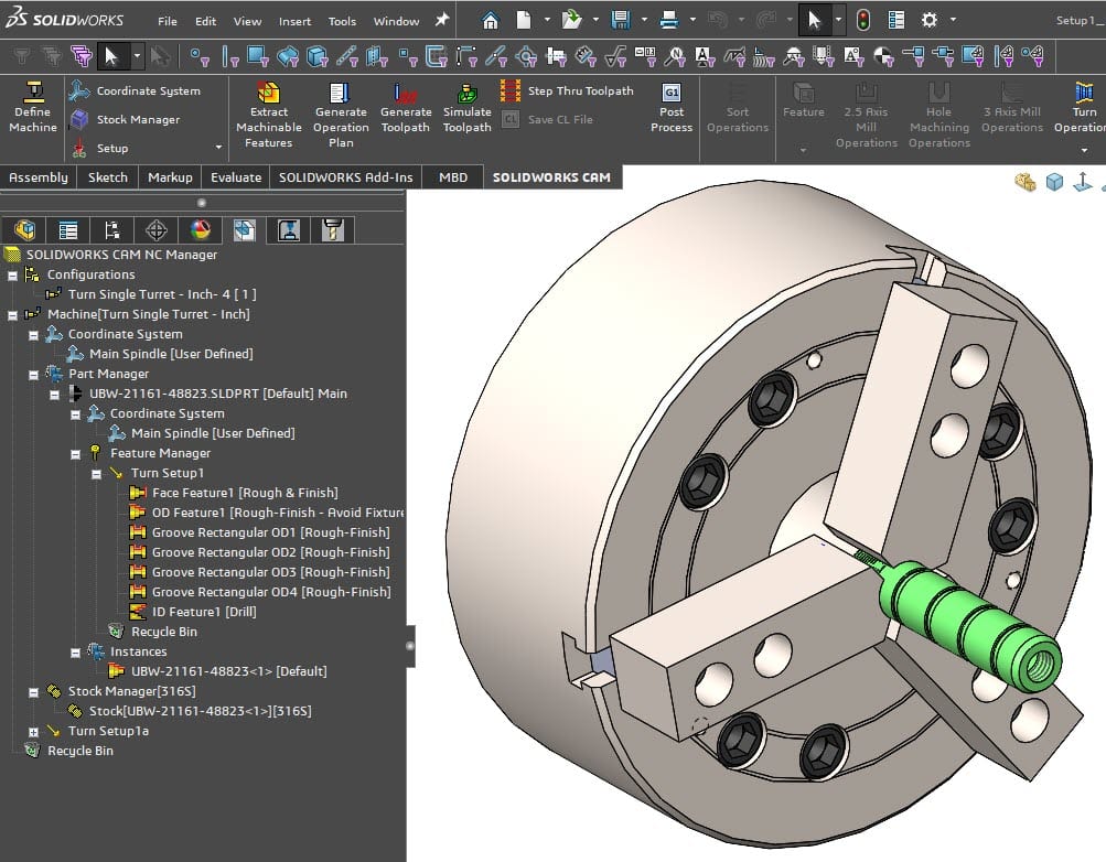 SOLIDWORKS assembly for 2 Axis turning