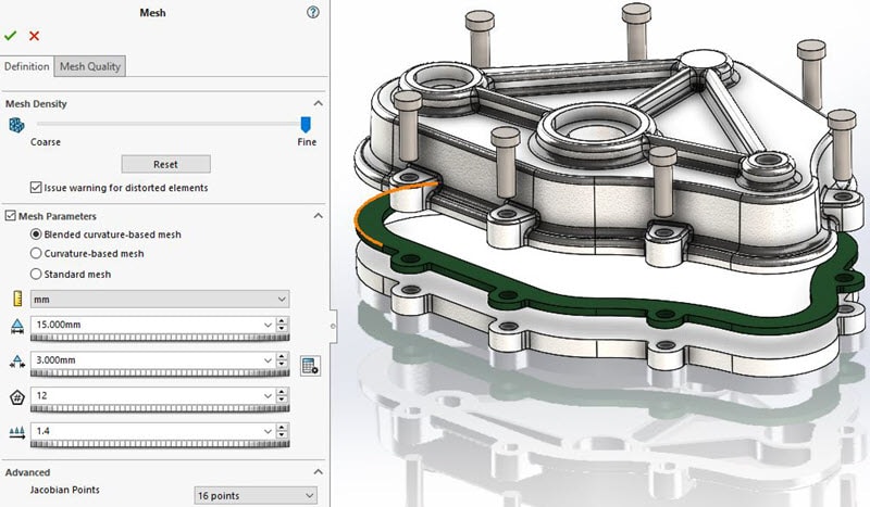 mesh Blended Curvature-Based meshing algorithm