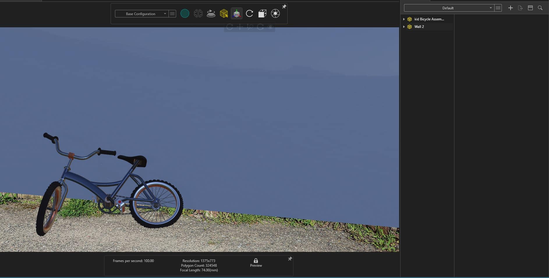 solidworks visualize bike wall preview mode