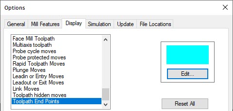 solidworks cam toolpath end points