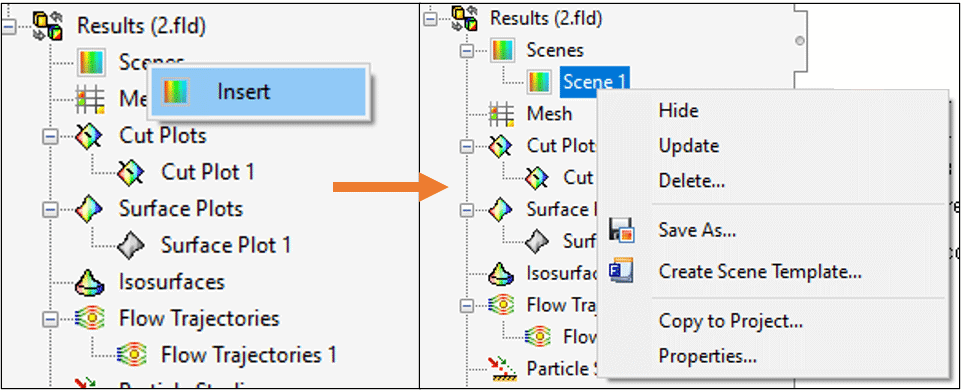 Scene Results Feature Tree