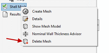 SOLIDWORKS Plastics 2022 Delete Mesh