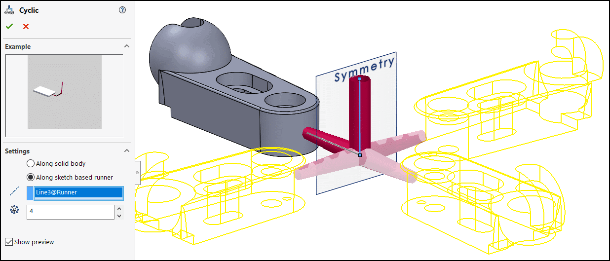 solidworks 2022 plastics cyclic symmetry