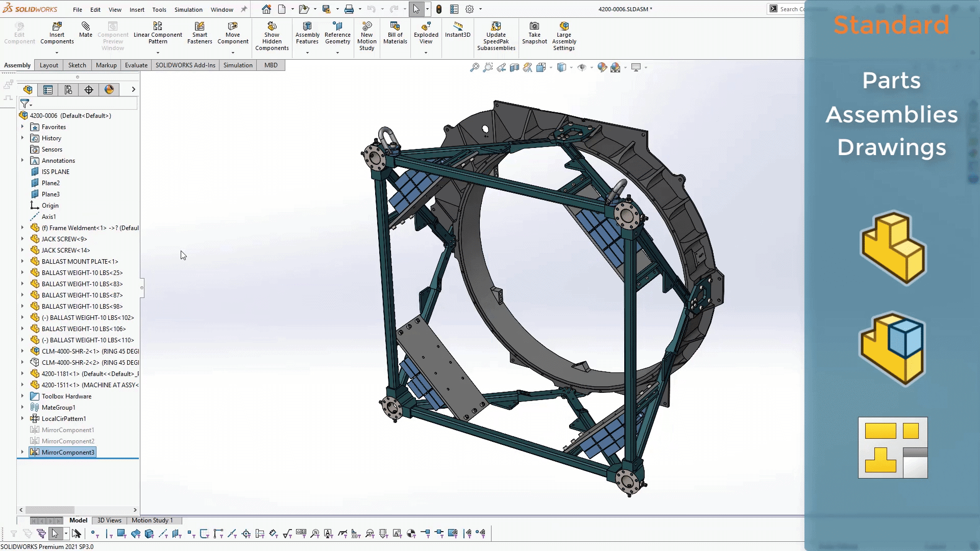 solidworks standard parts assemblies drawings