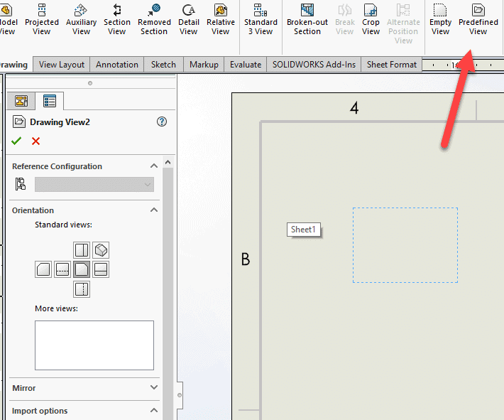 solidworks 2021 predefined views