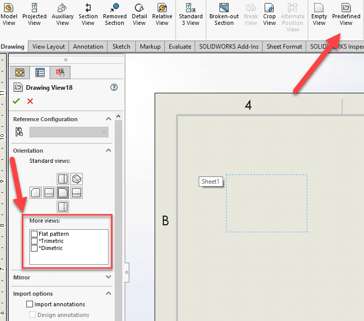 solidworks 2022 predefined views