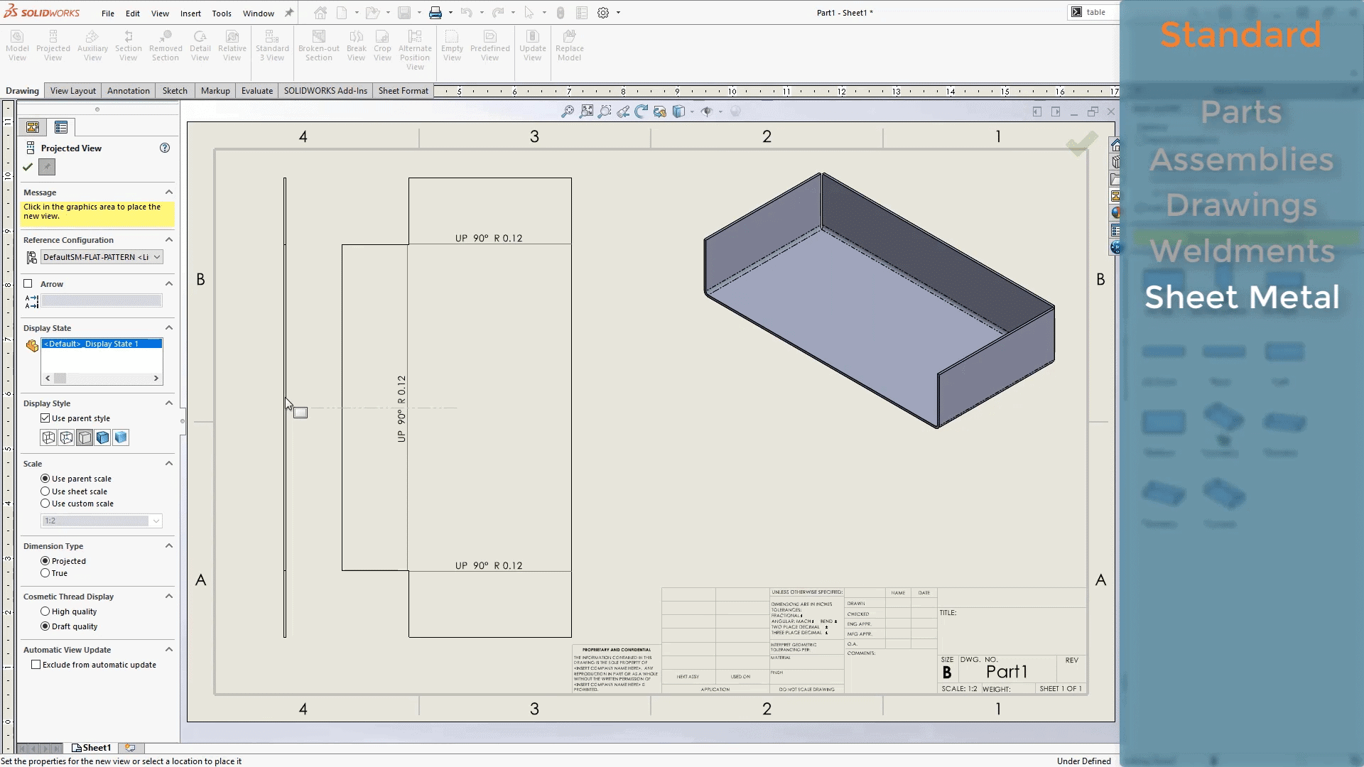 solidworks standard sheet metal 2