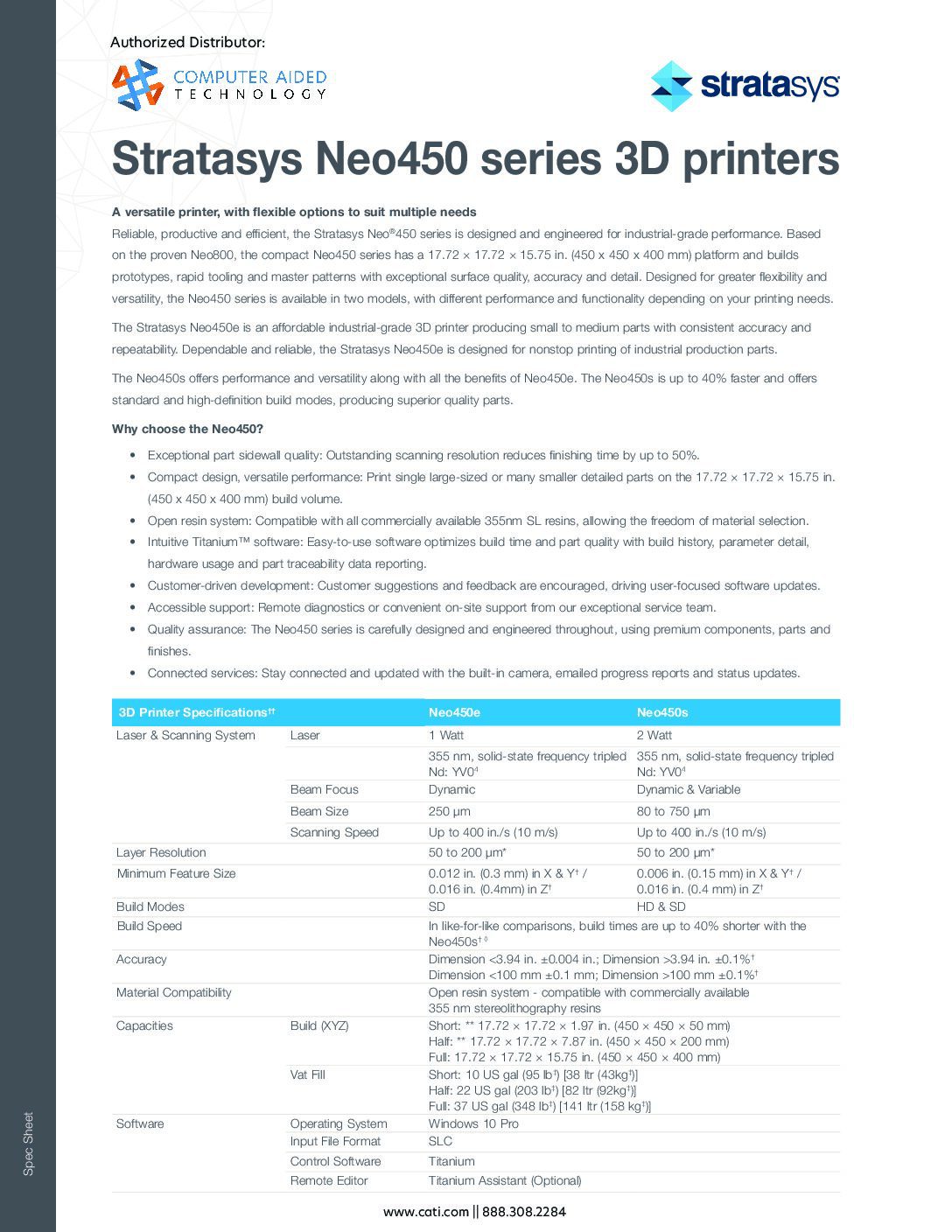 stratasys RPS Neo Neo450 Spec Sheet Download