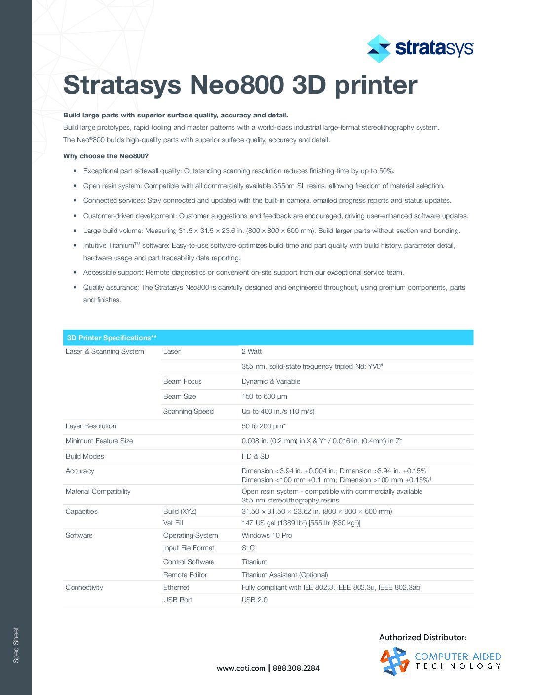 stratasys RPS Neo Neo800 Spec Sheet Download